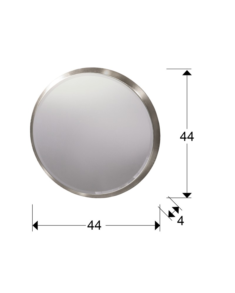 ARIES-ESPEJO REDONDO 44Ø PLATA